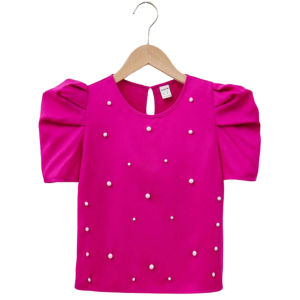 “Pearl Detail Puff Sleeve Blouse” 5