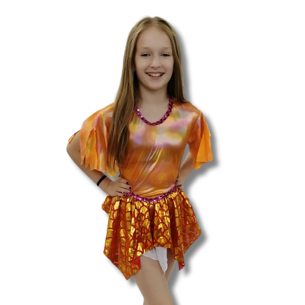 Metallic Orange Dress 3