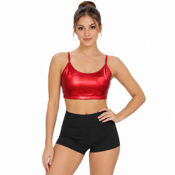 Metallic Racerback Dance Bra – Red 6