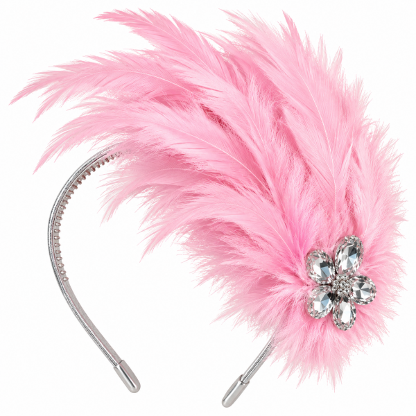 Pink Feathered Headband 3