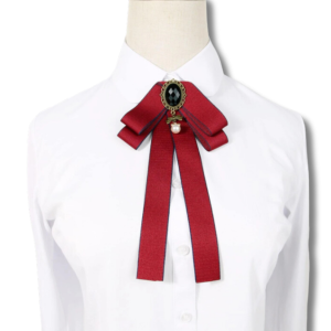 Burgundy Neck Pin Bow 4
