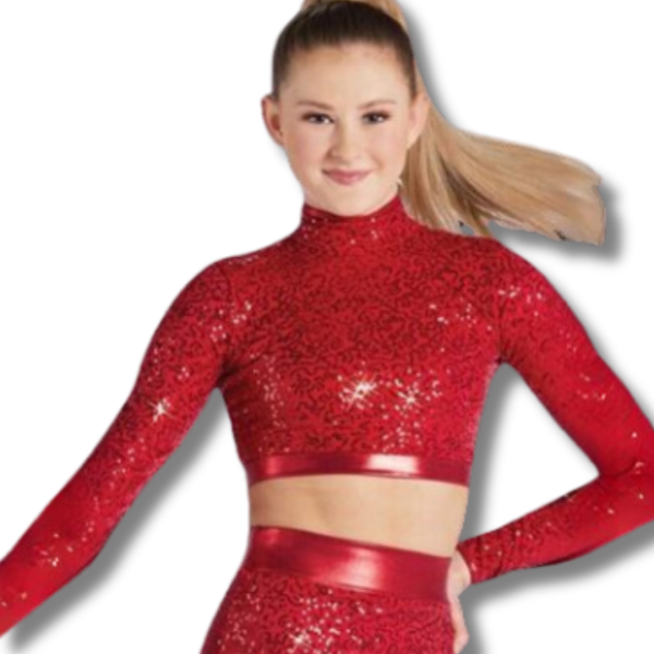 “Sequin Mock Neck Crop Top” 4