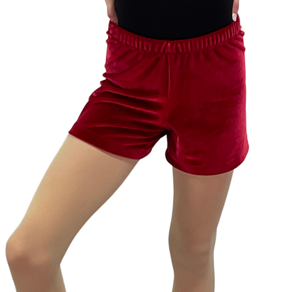 Burgundy Velvet Shorts 5
