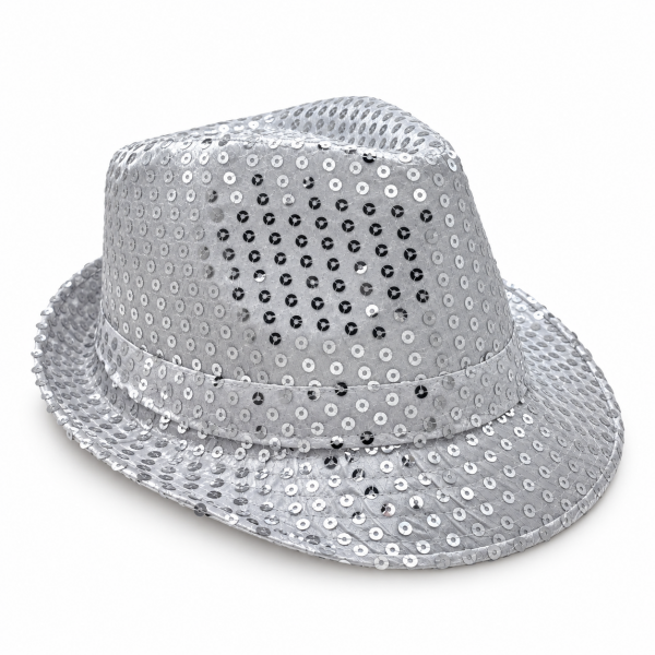Sequin Fedora – Silver 3