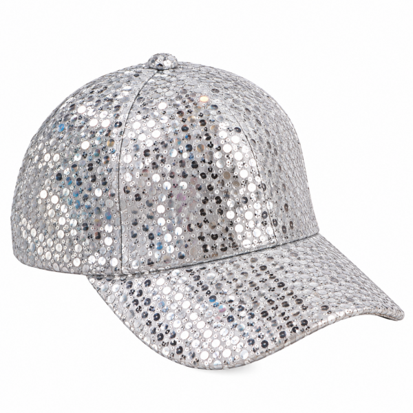 Baseball Hat – Silver Sequin 99