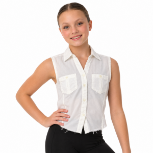 Sleeveless Cut Off Button Up 5
