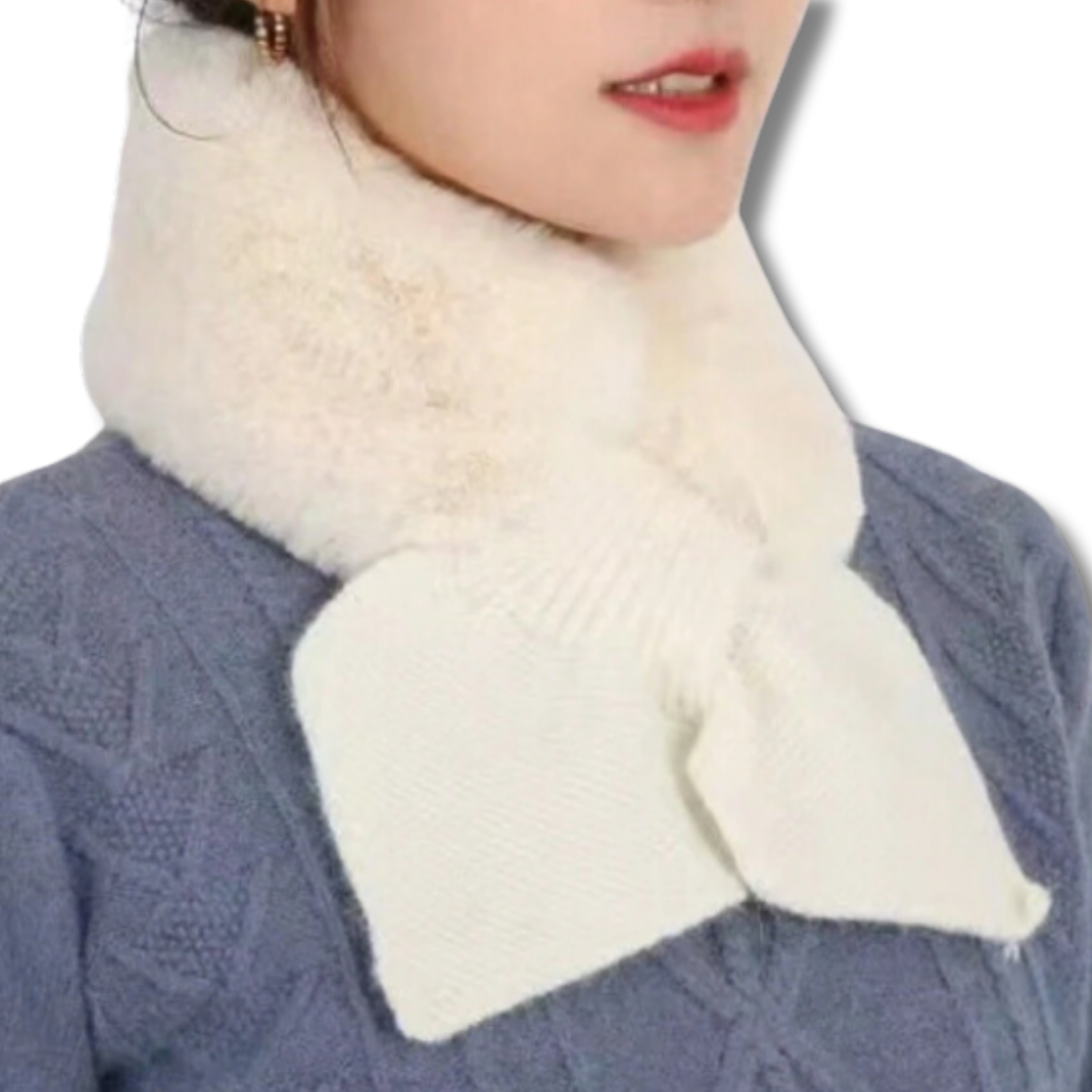 Fur Bow Collar – White 6 Fur Bow Collar – White 6