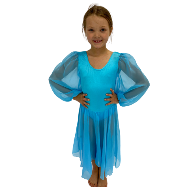 Blue Long Sleeve Dress 4