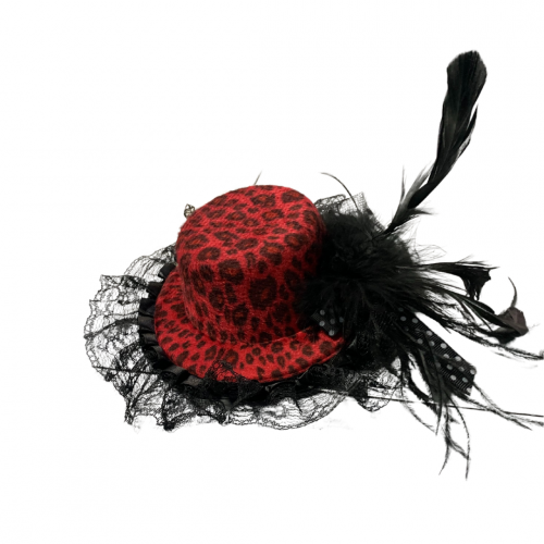 Red Leopard Hat Clip 4 Red Leopard Hat Clip 4