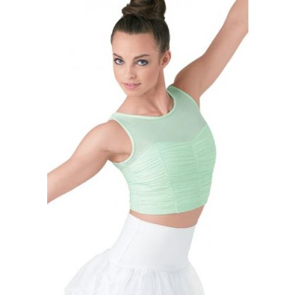 “Shirred Mesh Crop Top” 9