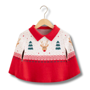 Kids Reindeer Cape Sweater 4
