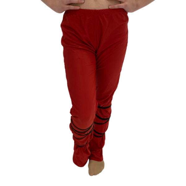 Flare Pants – Red with Side Ties 4